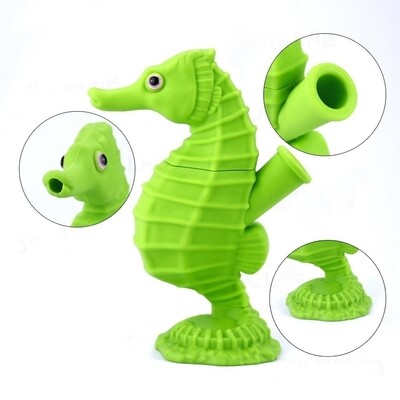 Silicone Seahorse Water Bubbler Weed Blunt Holder - Image 4