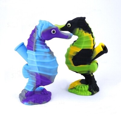 Silicone Seahorse Water Bubbler Weed Blunt Holder - Image 3