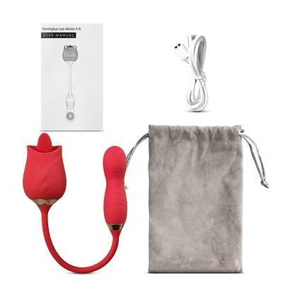 Silicone Rose Clitoral Licking Wiggling Finger Vibrator - Image 11