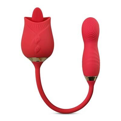 Silicone Rose Clitoral Licking Wiggling Finger Vibrator - Image 4