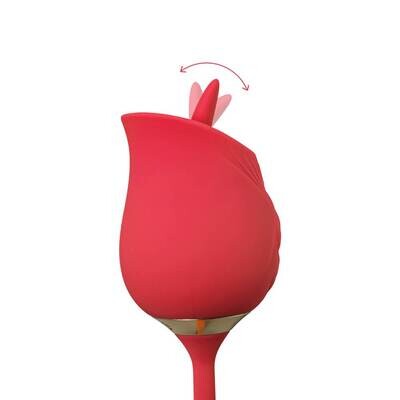 Silicone Rose Clitoral Licking Wiggling Finger Vibrator - Image 7