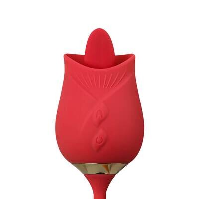 Silicone Rose Clitoral Licking Wiggling Finger Vibrator - Image 5